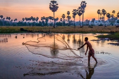 Casting Net at Dusk-Cambodia